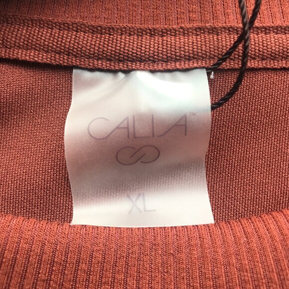 Calia Women's Soft Scuba Crew Sweatshirt in Red Brown NWT - Picture 13 of 16